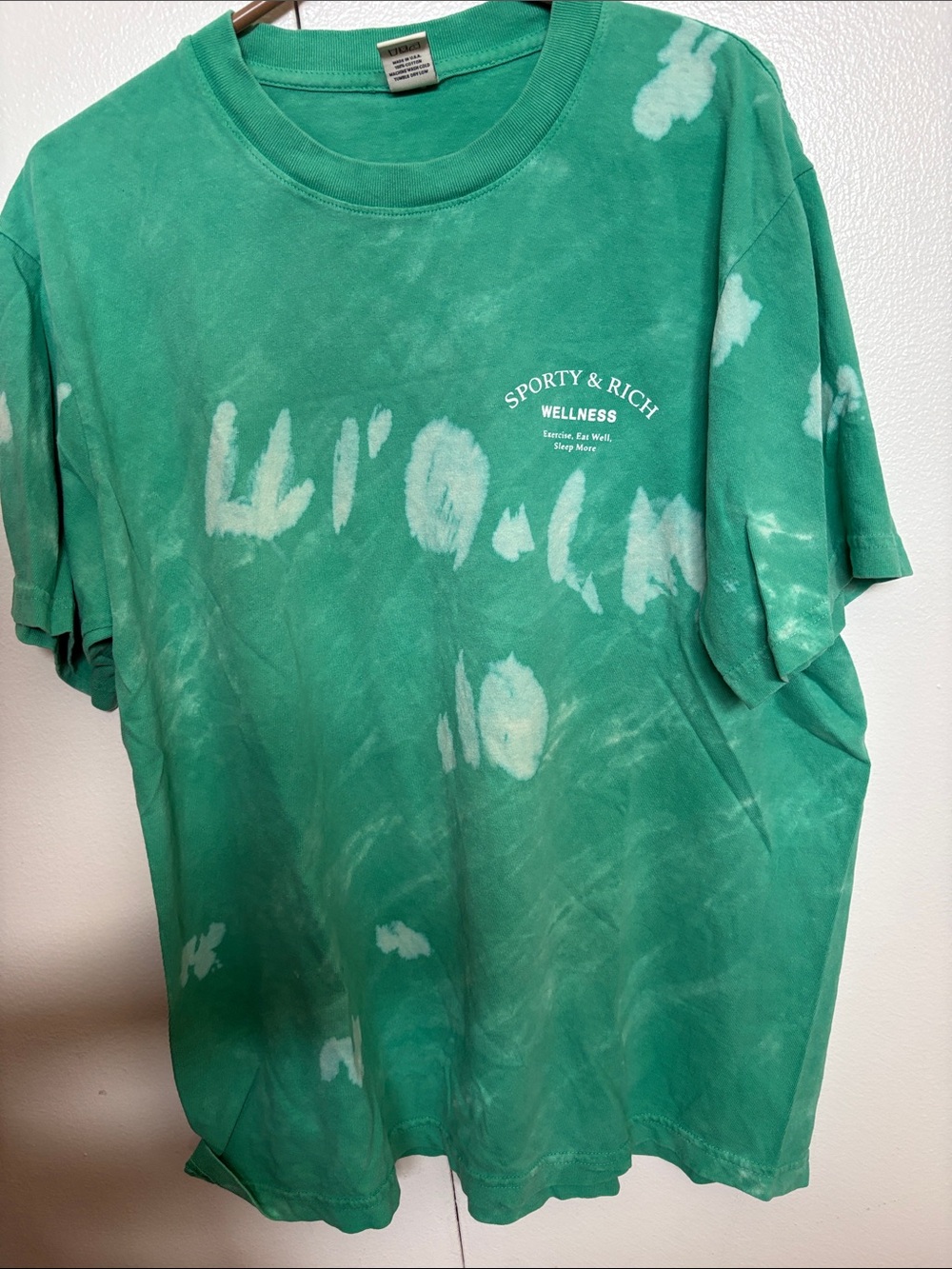 Sporty & Rich Green Tie-Dye Wellness Short Sleeve Tee